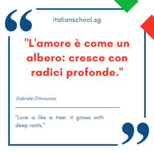 Italian quotes about love – “L’amore è come un albero: cresce con radici profonde.”