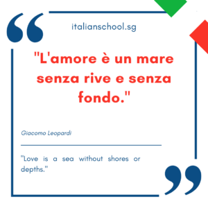 Italian quotes about love – “L’amore è un mare senza rive e senza fondo.”