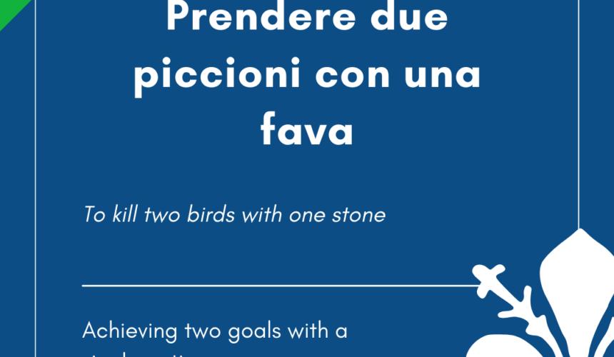 Italian Idiom of the Day! – Fare una pietra di due piccioni